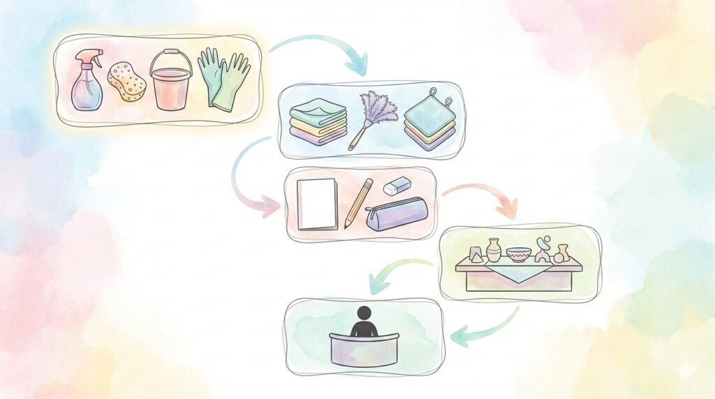 雑巾を探す順番