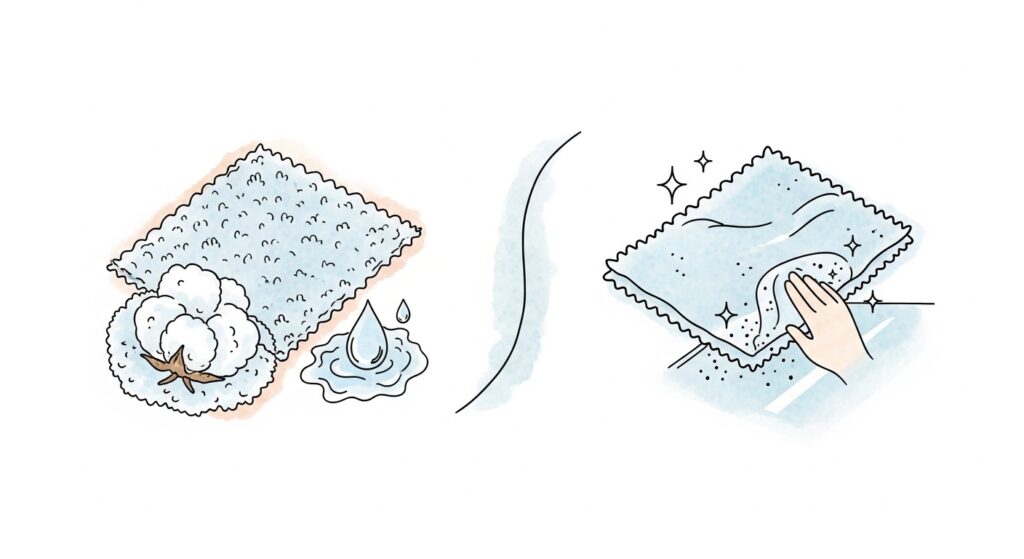 綿とマイクロファイバーの違い