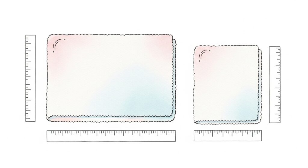 雑巾の標準サイズ、ミニサイズ