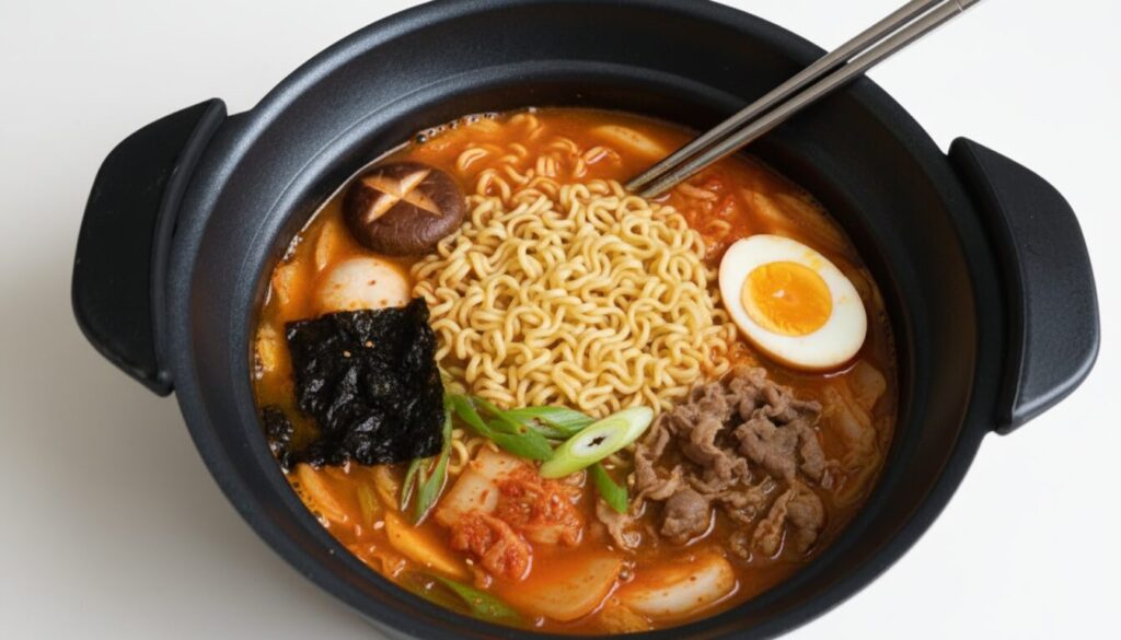 一人鍋で韓国ラーメン